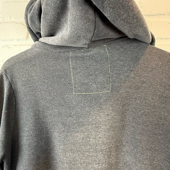 Aviator Nation 5 Stripe Hoodie Faded Smoke Gray Zip Up Medium - Flaw - Picture 10 of 11
